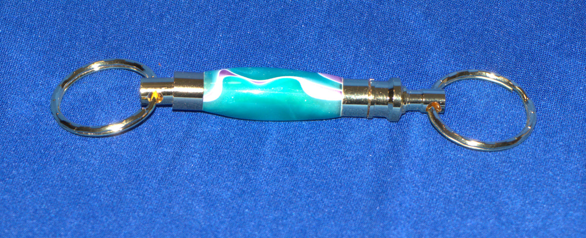 Detachable Keyring, Blue Swirl